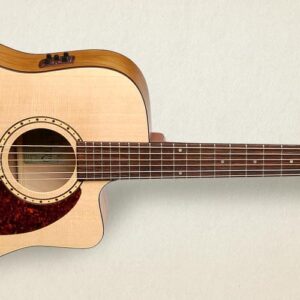 Simon and Patrick 052080 Woodland CW Spruce Acoustic/Electric Guitar w/Presys II-Back & Sides : Red Wild Cherry  Top : Spruce (Select Pressure Tested Solid Top)  Fingerboard & Bridge : Rosewood  Finish : Semi Gloss Custom Polish Finish  Tusq® nut