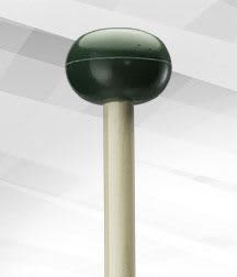 Mike Balter MB-B5B Unwound Series Series Model 5. Instrument: Marimba, Xylophone-Hardness Medium Hard, Handle Material Satin Birch Rattan, Head Material Rubber, Head Shape Oval, Head Color Dark Green