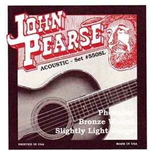 John Pearse JP550SL Phosphor Bronze Slightly Light Acoustic Guitar Strings  .011-.050