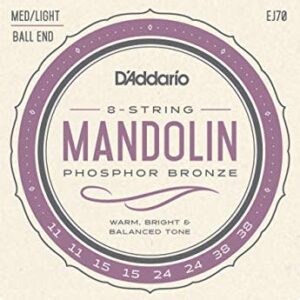 D'Addario EJ70 Phosphor Bronze Ball End Mandolin Strings-Medium/Light