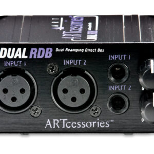 ART DUALRDB Transformer Isolated DI box w/ level controls- For any application where stereo or dual line level signals from recording interfaces, computers, mixers etc., need to be connected to XLR  microphone or ¼-inch instrument level inputs.