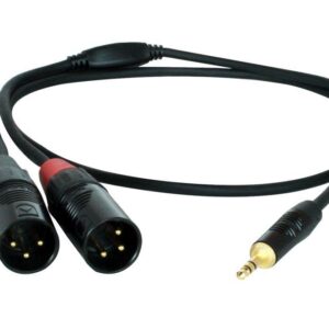 Digiflex HIN-1K-2XM-6 6ft Pro Splitter Cable -Mini TRS to 2 x XLRM