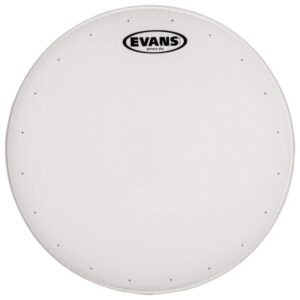 Evans B14DRY 14" Genera Dry Drum Head-10mil single-ply with the fat sound of a two-ply, featuring a 2mil overtone control ring on the underside.small vent holes around the edge that eliminate stray harmonics and tighten the sound.