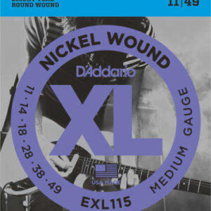 D'Addario EXL115 - Nickel Wound Blues/Jazz Rock Electric Guitar Strings 11-49