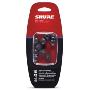 Shure EABKF1-10L Large Foam Sleeves (10 pack) for Shure Earphones - Black