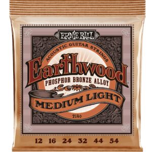 Ernie Ball 2146EB Earthwood Medium Light Phosphor Bronze 12-54 Acoustic Guitar Strings