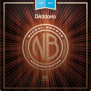 D'Addario NB1253 Nickel Bronze Acoustic Guitar Strings 12-53