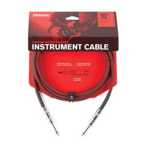 D'Addario PW-BG-10RD Planet Waves 10ft Instrument Cable Braided-Red