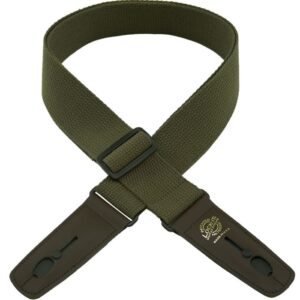 Lock-It LIS-050-C2-OLV 2" Cotton Locking GuitarStrap-Olive