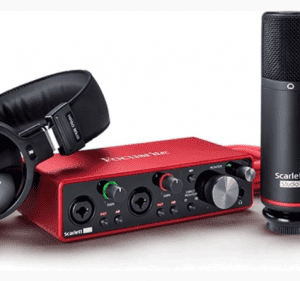 Focusrite Scarlett 2i2 Studio 2 In/2 Out USB Recording Recording Bundle w/ Headphones and Condenser Microphone
