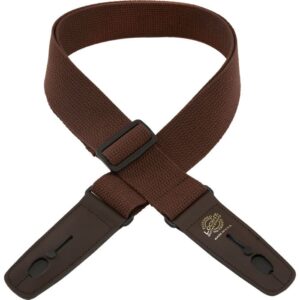 Lock-It LIS-048-C2-BRN 2" Cotton Locking GuitarStrap-Brown