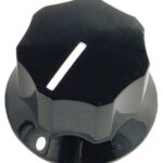 P-K345 Knob - Black, Line, Set Screw, 1.0" diameter x .6" tall