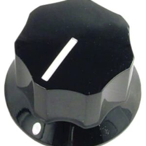 P-K345 Knob - Black, Line, Set Screw, 1.0" diameter x .6" tall