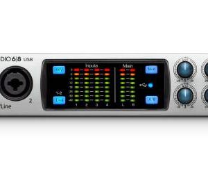 PreSonus Studio 68 Digital Interface-Equipped with four of our famous XMAX Class A preamps, high-end converters, and cue mix monitoring with an ear-bleedingly loud headphone amp.comes with PreSonus’ award-winning Studio One®