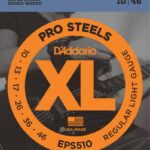 D'Addario EPS510 XL ProSteels Round Wound Regular Light Electric Guitar Strings 10-46