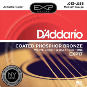 D'Addario EXP17 - Phosphor Bronze Coated Medium Acoustic Guitar Strings 13-56
