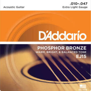 D'Addario EJ15 - Phosphor Bronze Extra Light Acoustic Guitar Strings 10-47
