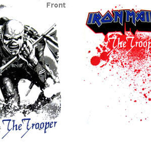 IRON MAIDEN (OVERSIZED TROOPER) Large Print White T-Shirt- Large