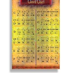 Guitar Chord Chart Color Poster-Phil Black  9LTS504