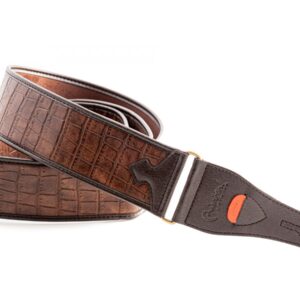 Right-On! ALLIGATOR Brown Steady Talisman  Guitar Strap