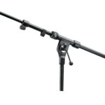 K&M 211/1-BLACK 2-piece, steel boom arm with T-bar locking screw clamp.