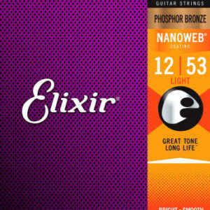 Elixir 16052 Phosphor Bronze Nanoweb 12-53 Acoustic Strings