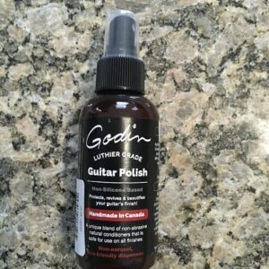 Godin Luthier Grade Guitar Polish-4oz/118ml- It protects, revives & beautifies your guitar’s finish! Non-Silicone based and a unique blend of non-abrasive natural conditioners that is safe for use on all finishes.