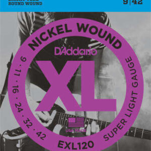 D'Addario EXL120 - Nickel Wound Super Light Electric Guitar Strings 09-42