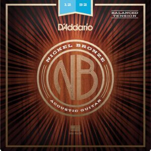 D'Addario NB1252BT Nickel Bronze Balanced Tension Acoustic Guitar Strings 12-52