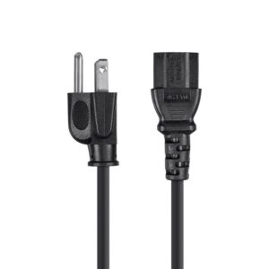 Monoprice® 16AWG Power Cord Cable w/ 3 Conductor PC Power Connector Socket, C13/5-15P - 5ft Replacement power cord for computers, monitors, printer, projectors, HDTV, etc.