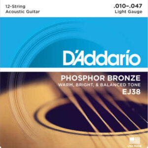 D'Addario EJ38 - Phosphor Bronze Light Gauge 12-String 10-47