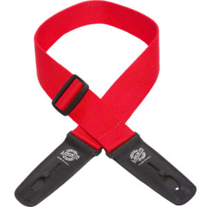 Lock-It LIS-002-P2-RED 2" Poly Locking Guitar Strap-Red