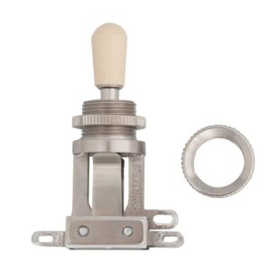 DiMarzio EP1102 Switchcraft Short Straight 3-way Toggle Switch-includes Knob & Flat-Knurled Nut)
