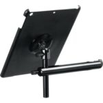 On-Stage TCM9360 iPad Air mounting system with Snap-On cover. Includes u-mount mounting bar for tubing 11 mm to 19 mm. Mounts to mic stands and other stage gear. Gun metal.