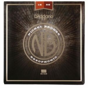 D'Addario NB1656 Resophonic Nickel Bronze Acoustic Guitar Strings 16-56