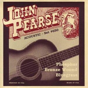 John Pearse JP650 Phosphor Bronze Bluegrass Acoustic Guitar Strings  .012-.056