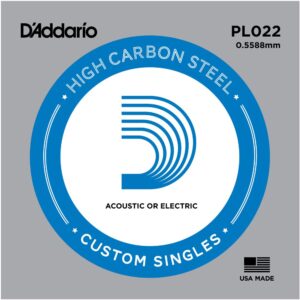 D'Addario PL022 Single - Plain Steel 022
