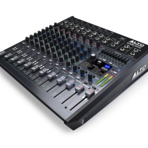 Alto LIVE1202 Professional 12-Channel/2-Bus Mixer-Dynamic compression (Ch 1-4), 2 aux sends,USB audio connectivity ,100 Alesis DSP effects, Balanced XLR, balanced/unbalanced 1/4” outputs 9-band graphic EQ for main or monitor outputs