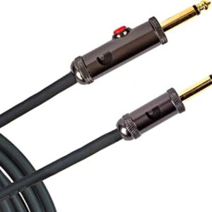 D'Addario Planet Waves PW-AGL-10 10ft Circuit Breaker Instrument Cable with Latching Cut-Off Switch, Black, Straight Plug