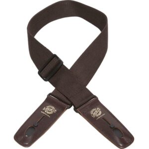 Lock-It LIS 006-P2-BRN 2" Poly Locking GuitarStrap-Brown
