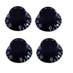 Profile KA160BK-PK Black plastic vintage "tophat" knob for knurled shaft. Packaged in a bag with header card. Pack 4 pcs
