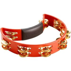 Rhythm Tech RT1031 1/4 Moon Red Tambourine w/Brass Jingles