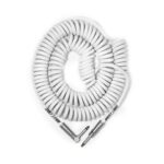 Bullet BC30CCW 30ft Coil Cable w/Straight/Angled Connectors-White