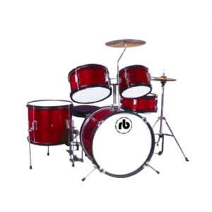 RB Percussion & Accessories RB-JR5-MWR 5-Piece Drum Kit -Wine Red