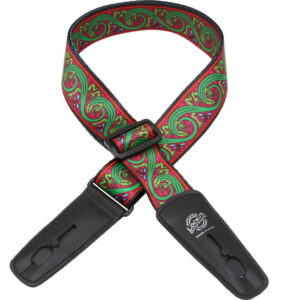 Lock-It 'Green Lizards' LIS-032-BM3 Bob Masse Rock Art Locking Guitar Strap