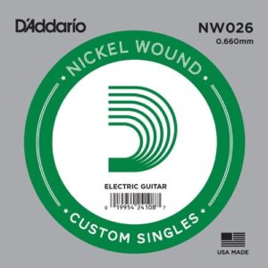 D'Addario NW026 Single Nickel Wound Single .026