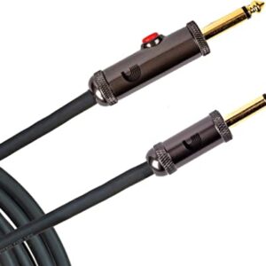 D'Addario Planet Waves PW-AGL-15 15ft Circuit Breaker Instrument Cable with Latching Cut-Off Switch, Black, Straight Plug
