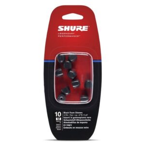 Shure EABKF1-10M Medium Foam Sleeves (10 Pack) for Shure Earphones - Black