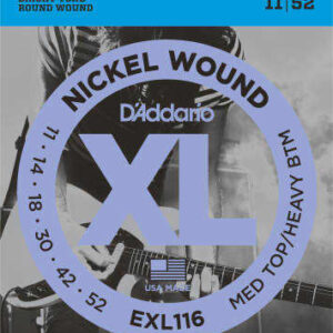 D'Addario EXL116 - Nickel Wound Medium-Top Heavy-Bottom Electric Guitar Strings 11-52