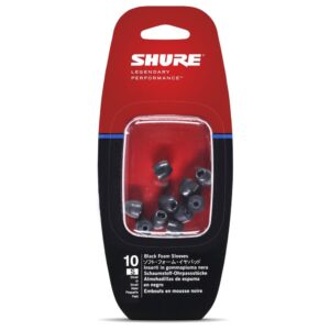 Shure EABKF1-10S Small foam Sleeves (10 Pack) for Shure Earphones - Black